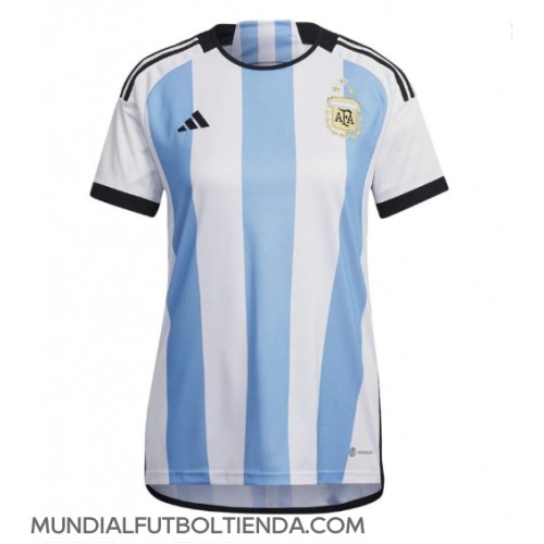 Camiseta Argentina Primera Equipación Replica Mundial 2022 para mujer mangas cortas